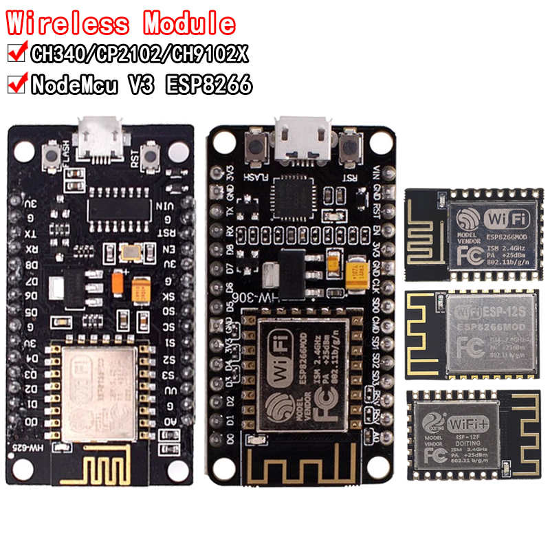 Módulo sem fio ch340/cp2102/ch - Esp8266 Nodemcu Board avaliação e preço